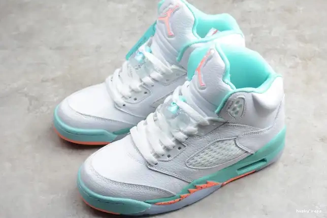 Rep Husky 440892-100 Aqua Jordan 5 Light Air GS 0523